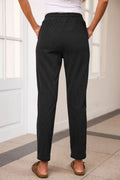 Drawstring Straight Pants with Pockets - CELIVINE