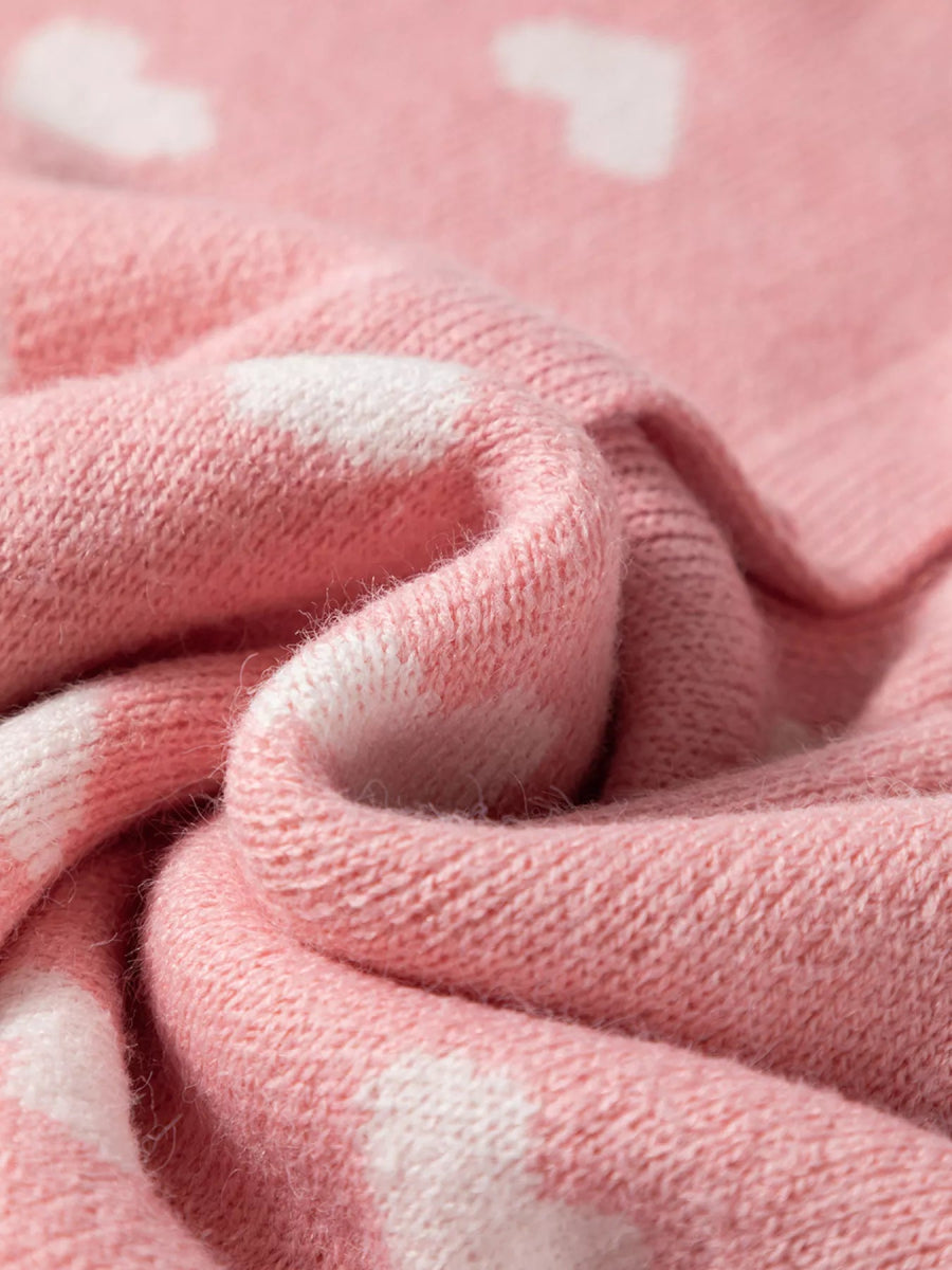 Heart Pattern Button Front Cardigan - CELIVINE