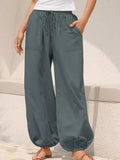Wide Leg Drawstring Pants - CELIVINE