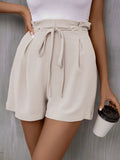 Tied Solid Color Shorts - CELIVINE
