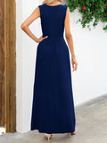 Surplice Neck Sleeveless Maxi Dress - CELIVINE