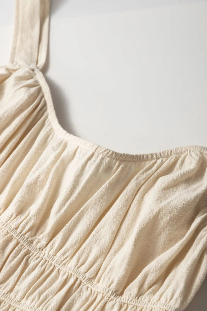 Ruched Sleeveless Wide Leg Jumpsuit - CELIVINE