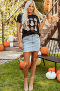 Halloween Graphic Round Neck Short Sleeve T-Shirt - CELIVINE