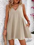 V - Neck Sleeveless Mini Dress - CELIVINE