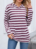 Striped Dropped Shoulder Hoodie - CELIVINE