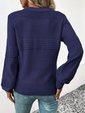 Round Neck Long Sleeve Sweater - CELIVINE