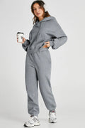 Dropped Shoulder Hooded Top and Pants Active Set - CELIVINE
