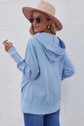 Quarter - Snap Dropped Shoulder Hoodie - CELIVINE