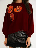 Halloween Pumpkin Round Neck Sweatshirt - CELIVINE
