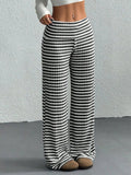 Striped Wide Leg Pants - CELIVINE
