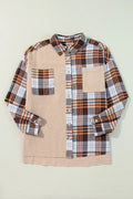 Plaid Button Up Long Sleeve Shacket - CELIVINE