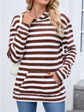 Striped Dropped Shoulder Hoodie - CELIVINE