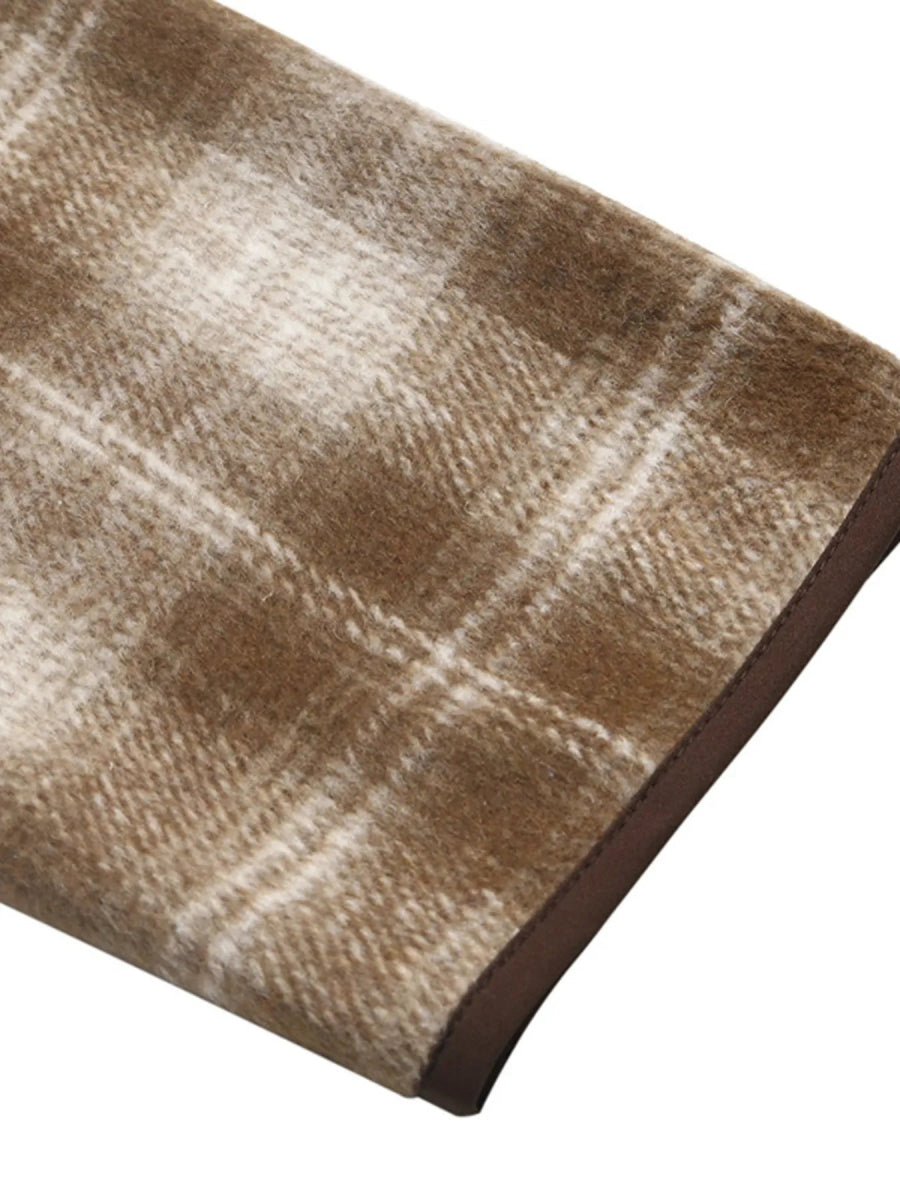 Plaid Long Sleeve Button - Up Jacket - CELIVINE