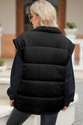 Zip Up Puffer Vest Coat with Pockets - CELIVINE