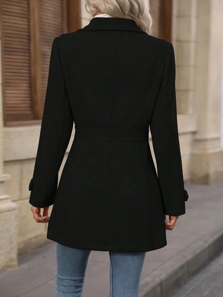 Button Up Long Sleeve Coat - CELIVINE