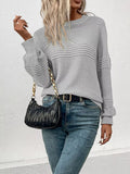 Round Neck Long Sleeve Sweater - CELIVINE