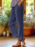 Full Size Side Decor Button Casual Wide Leg Pants Plus Size - CELIVINE