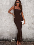 Devine Spaghetti Strap Bodyline Maxi Dress - CELIVINE