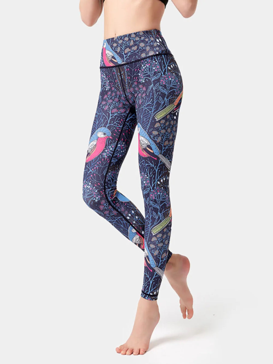 Graphic High Waist Active Leggings - CELIVINE