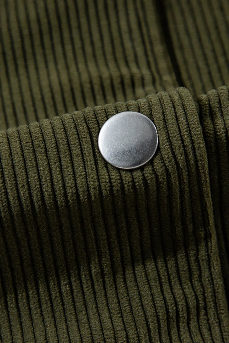 Contrast Baseball Collar Snap Down Long Sleeve Jacket - CELIVINE