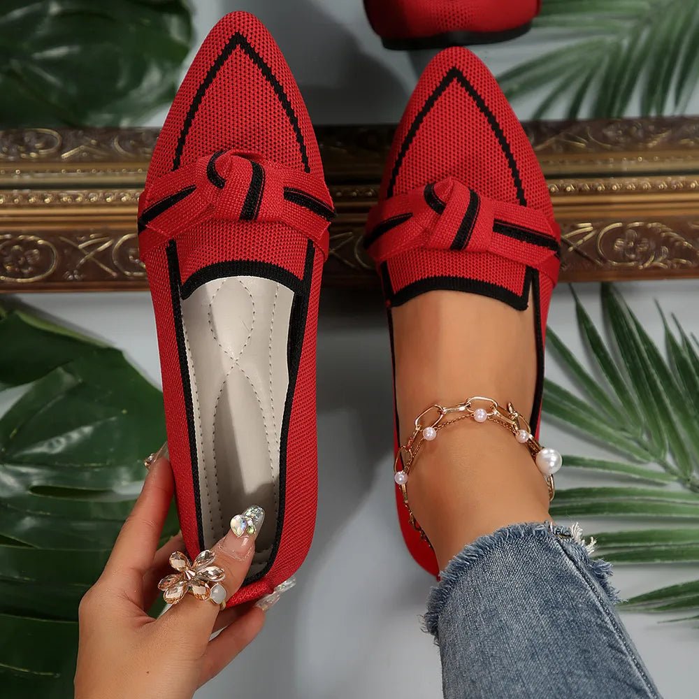 Point Toe Mesh Flat Slip - Ons - CELIVINE