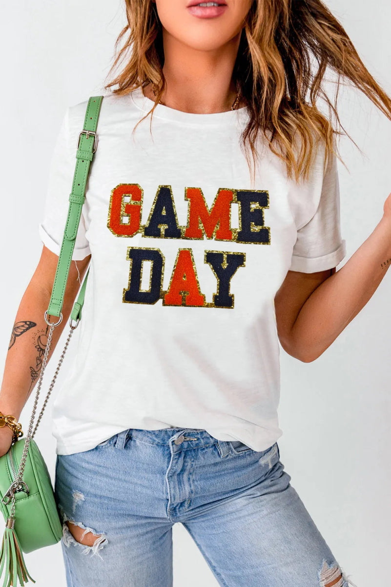 GAME DAY Round Neck Short Sleeve T-Shirt - CELIVINE