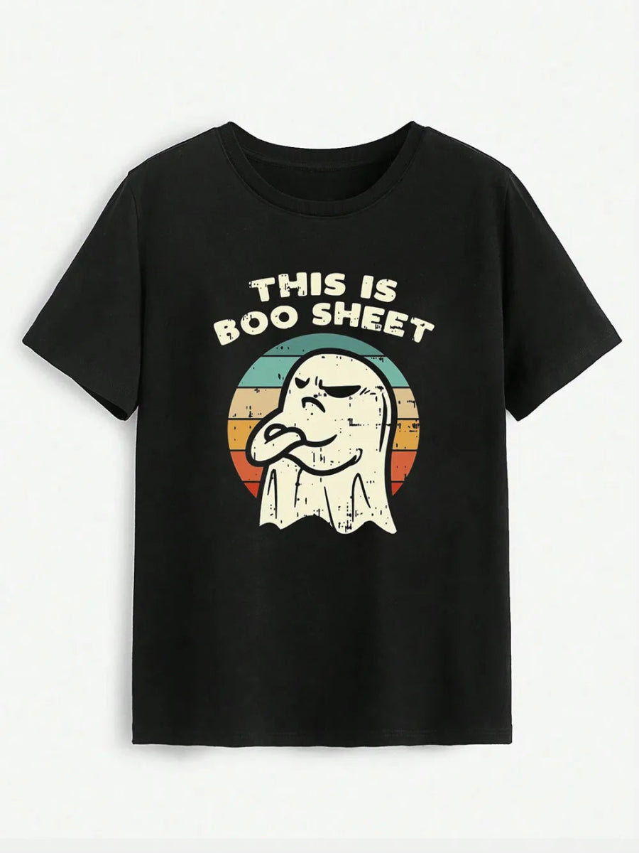 THIS IS BOO SHEET Round Neck T-Shirt - CELIVINE