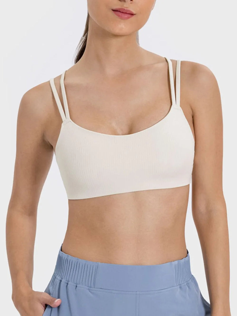 Scoop Neck Double Strap Active Cami - CELIVINE