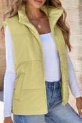 Zip Up Turtleneck Vest Coat - CELIVINE