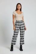 Full Size Plaid High Waist Pants - CELIVINE
