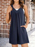 V - Neck Wide Strap Romper - CELIVINE