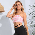 Floral Detail Cropped Tube Top - CELIVINE