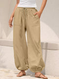 Wide Leg Drawstring Pants - CELIVINE
