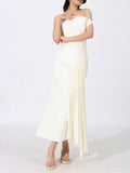 Single Shoulder Pleated Dress - CELIVINE