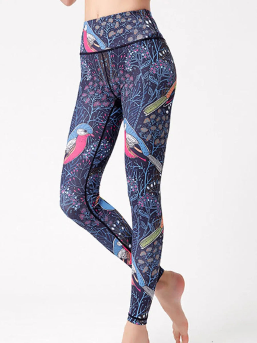 Graphic High Waist Active Leggings - CELIVINE