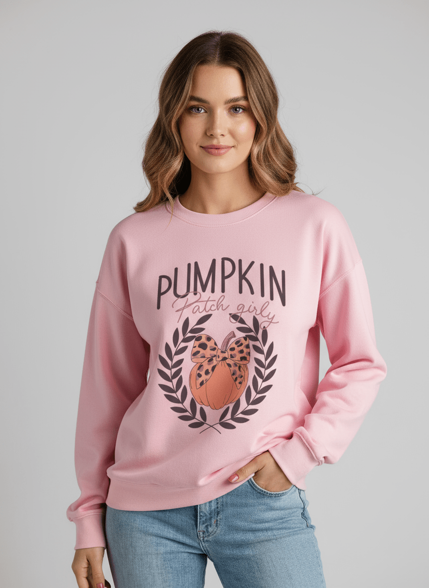 Halloween Leopard Bowknot Pumpkin Graphic Sweatshirt - CELIVINE