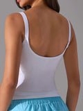 Scoop Neck Active Tank with Detachable Chest Pads - CELIVINE