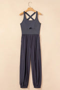 Cutout Square Neck Wide Strap Active Jumpsuit - CELIVINE