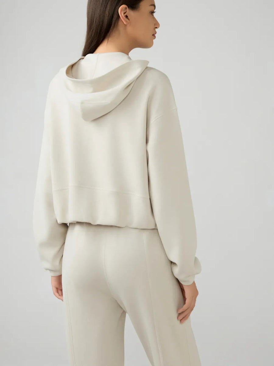 Zip Up Dropped Shouder Active Hooded - CELIVINE