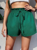 Frill High Waist Shorts - CELIVINE
