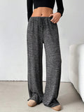 Striped Wide Leg Drawstring Pants - CELIVINE