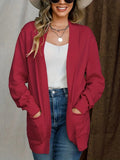 Open Front Long Sleeve Sweater Cardigan - CELIVINE