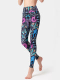 Graphic High Waist Active Leggings - CELIVINE