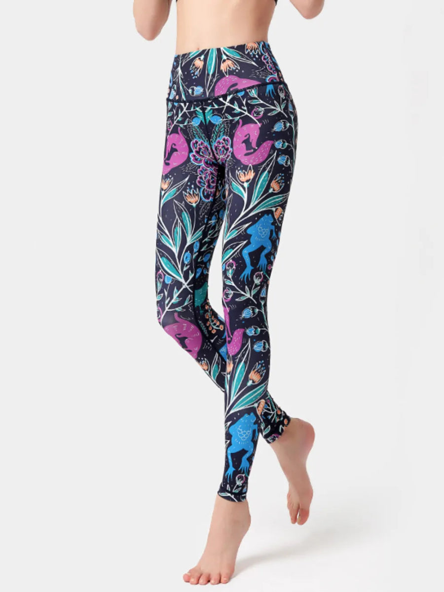 Graphic High Waist Active Leggings - CELIVINE