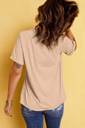 Heart Graphic Round Neck Short Sleeve T-Shirt - CELIVINE