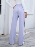 Side Striped Wide Leg Pants - CELIVINE