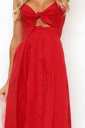 Cutout Smocked Sweetheart Neck Cami Dress - CELIVINE