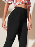Full Size High - Waist Flare Active Pants Plus Size - CELIVINE