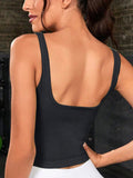 Neck Cropped Active Tank - CELIVINE