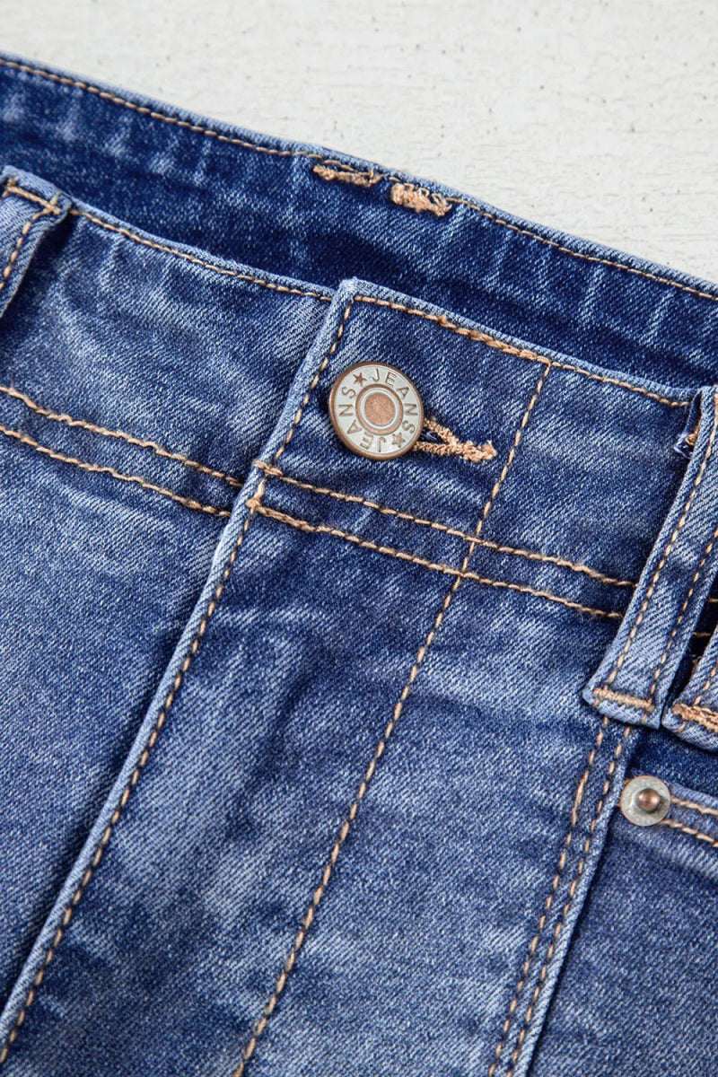 High - Waisted Wide - Leg Vintage Wash Jeans - CELIVINE